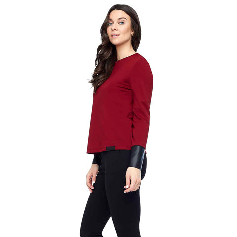 ILTM Tallulah Pleather Cuff Top Cabernet - Victoria's Attic