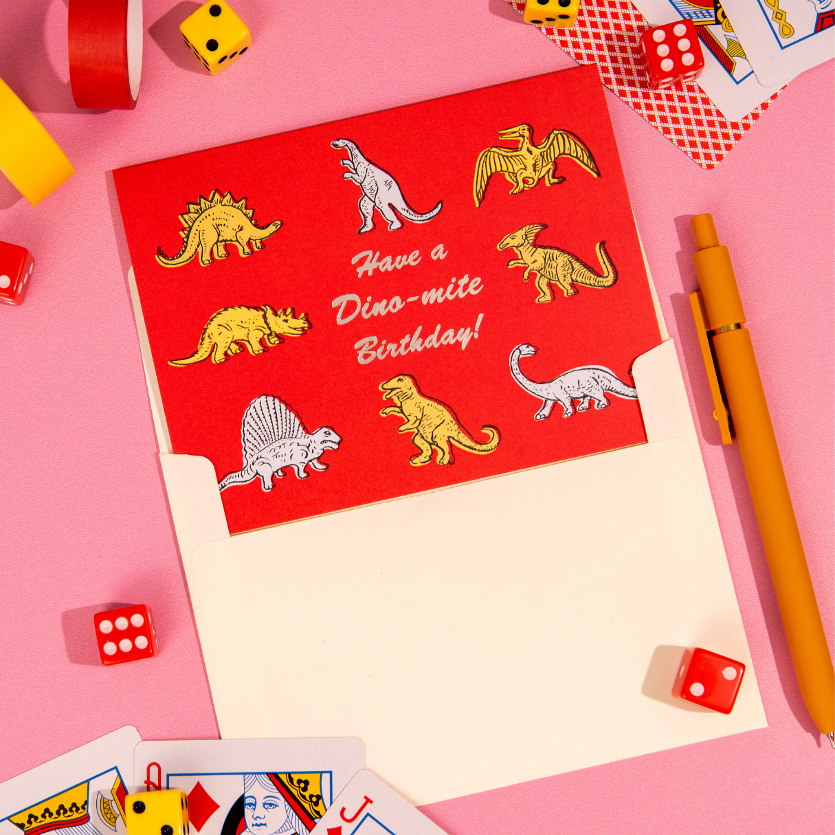 Lucky Goods Paper - Dino-mite Birthday – Foil Birthday ✿ Kids Card