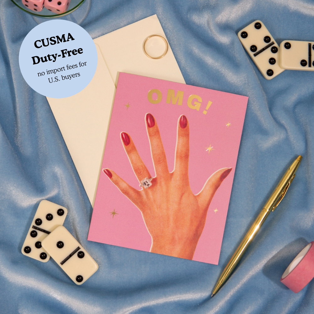 Lucky Goods Paper - OMG! Engaged Ring – Foil Engagement ✿ Celebration Card