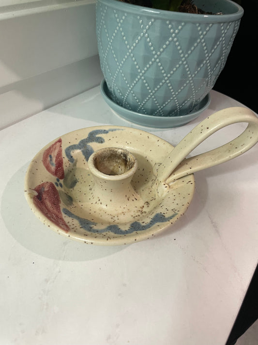 Pottery Candlestick Holder