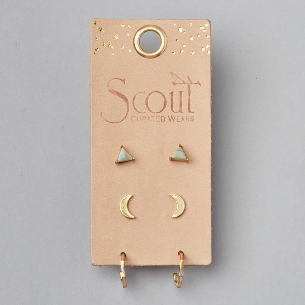 Ella Stud Trio - Gold + Labradorite