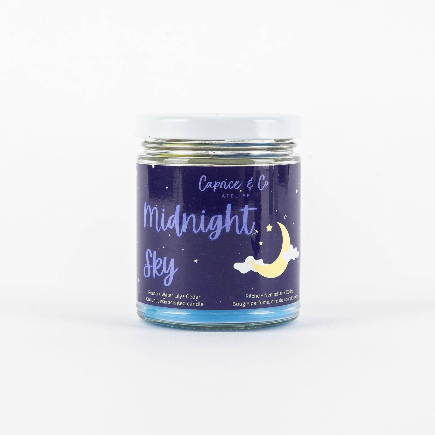 Caprice & Co - Midnight Sky Candle - Peach + Waterlily + Cedar