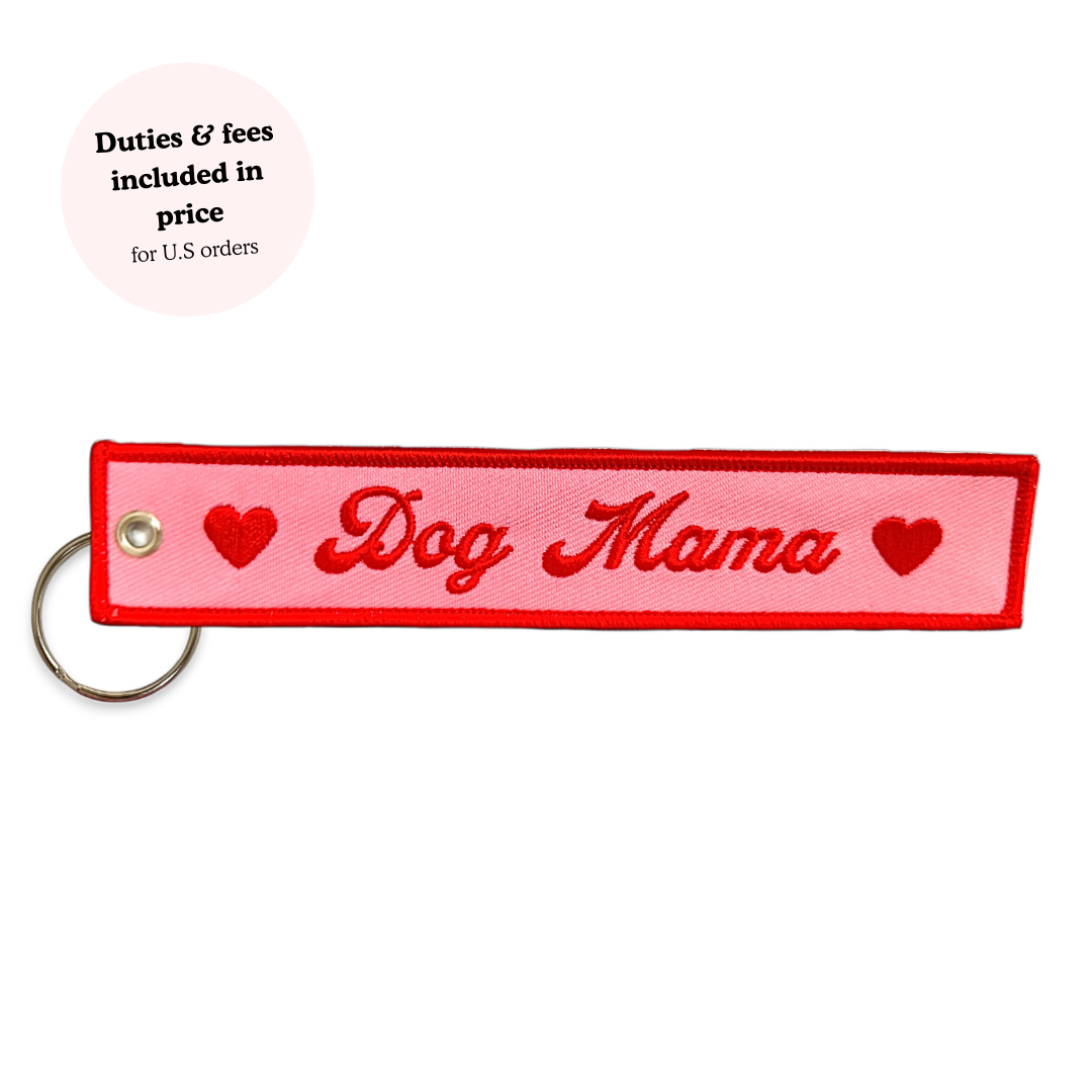 Lucky Goods Paper - Dog Mama Embroidered Keychain