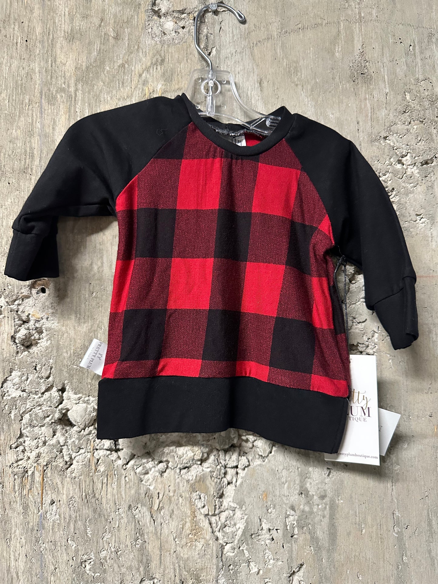 Buffalo Plaid Shirt Sz 0/3m NWT