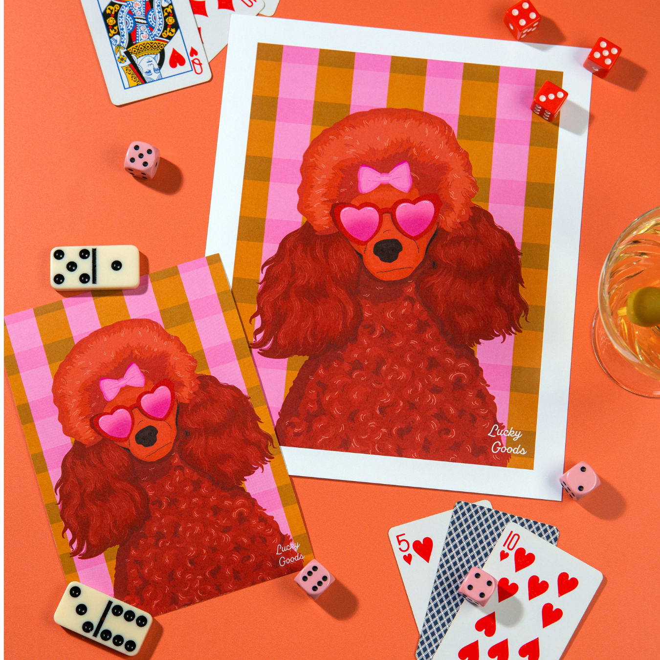 Lucky Goods Paper - Fancy Poodle with Sunglasses Portrait Print: 8" x 10"