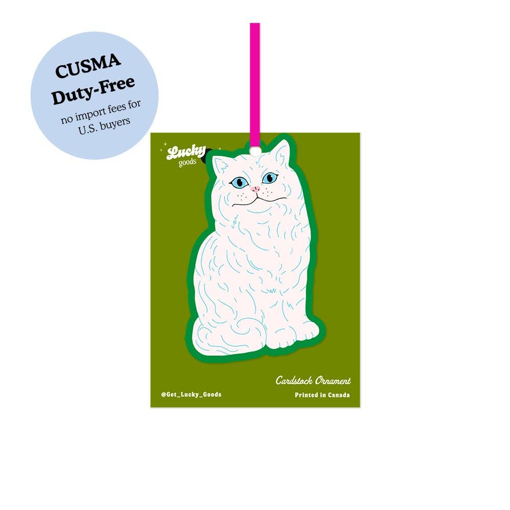 Lucky Goods Paper - Vintage Ceramic Cat Cardstock Ornament