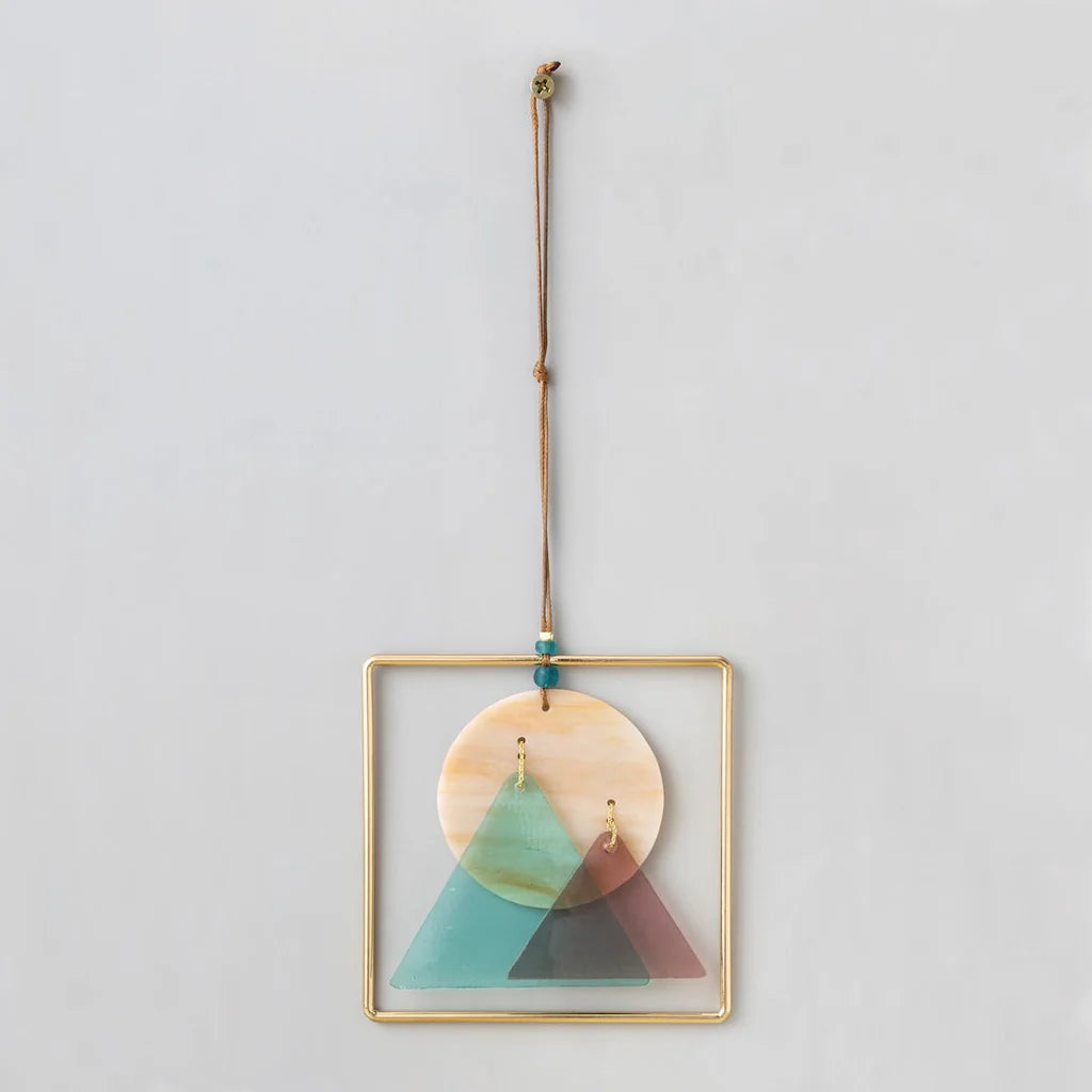 Stained Glass Light Catcher - Sunset Mountains