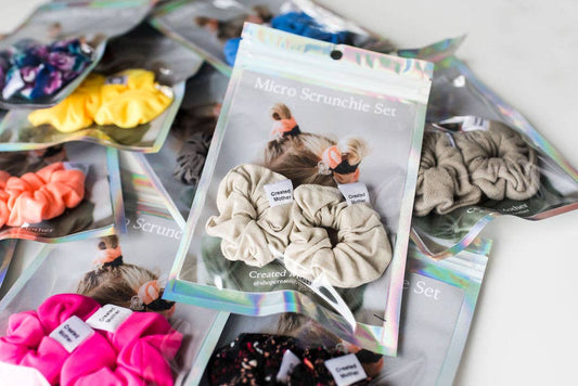 Created Mother - 12 Assorted Micro Scrunchie Sets: Neutrals / Mixed