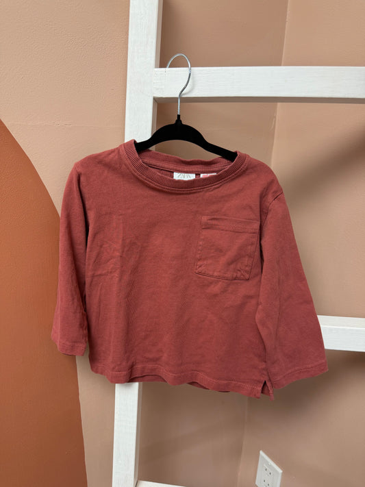 Zara Burgundy Long Sleeve - Size 12/18 Months