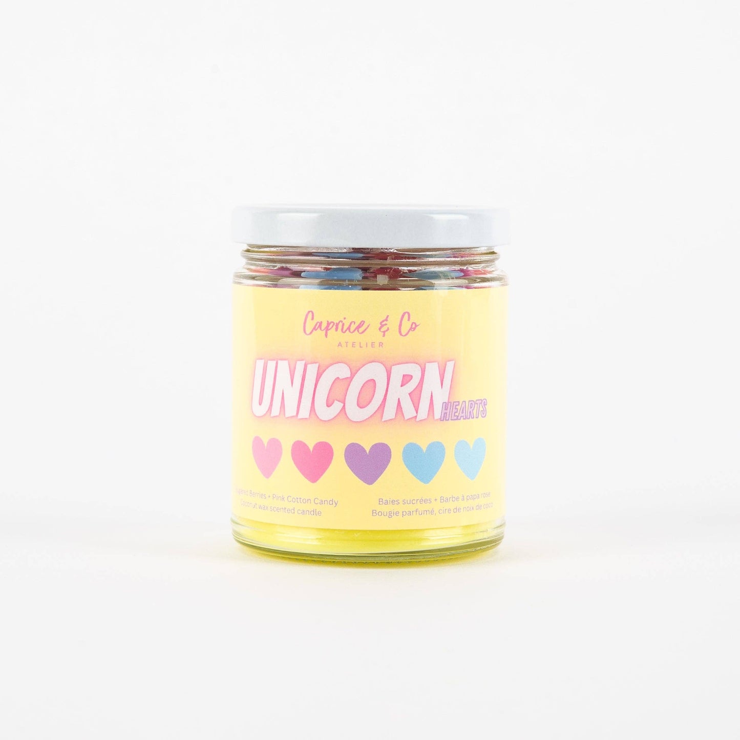 Caprice & Co - Unicorn Heart Candle - Sugared Berries + Pink Cotton Candy