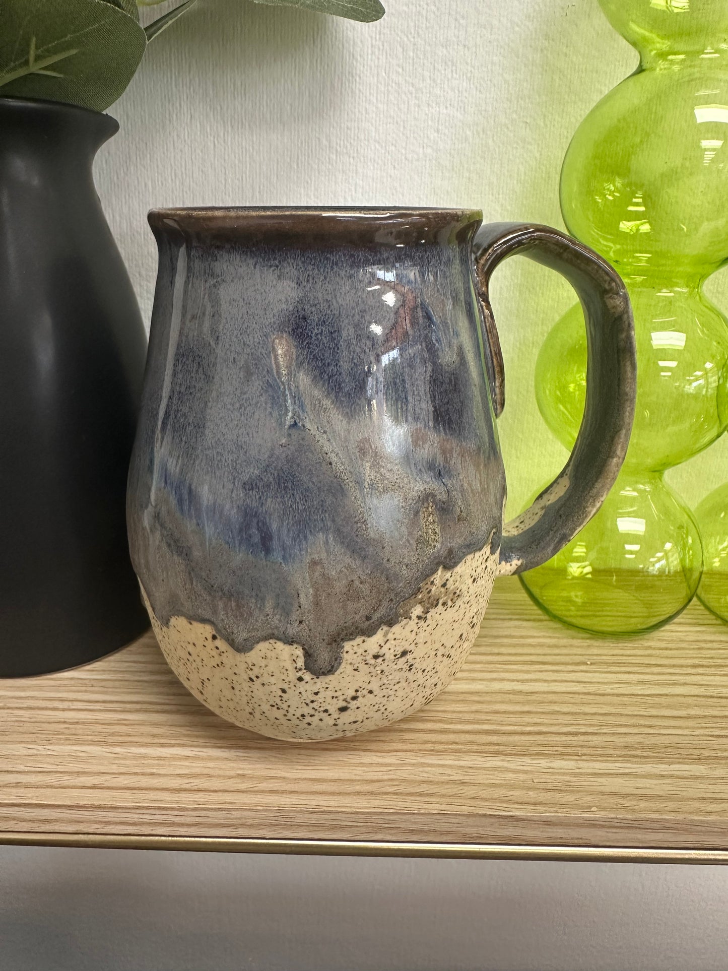 Fawn and Flora Mug - Navy and Grey Drip