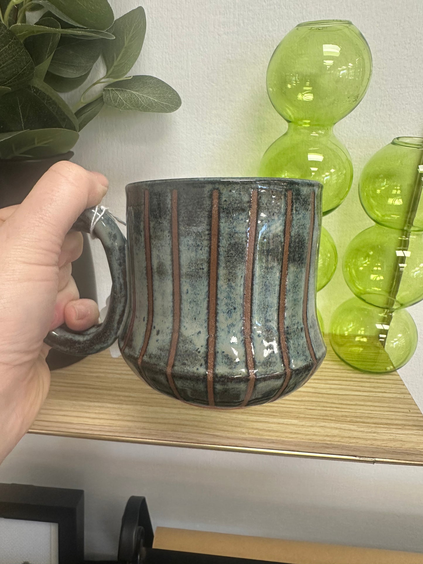 MERC Pottery Mug - Teal Groovy Rhythm 12oz
