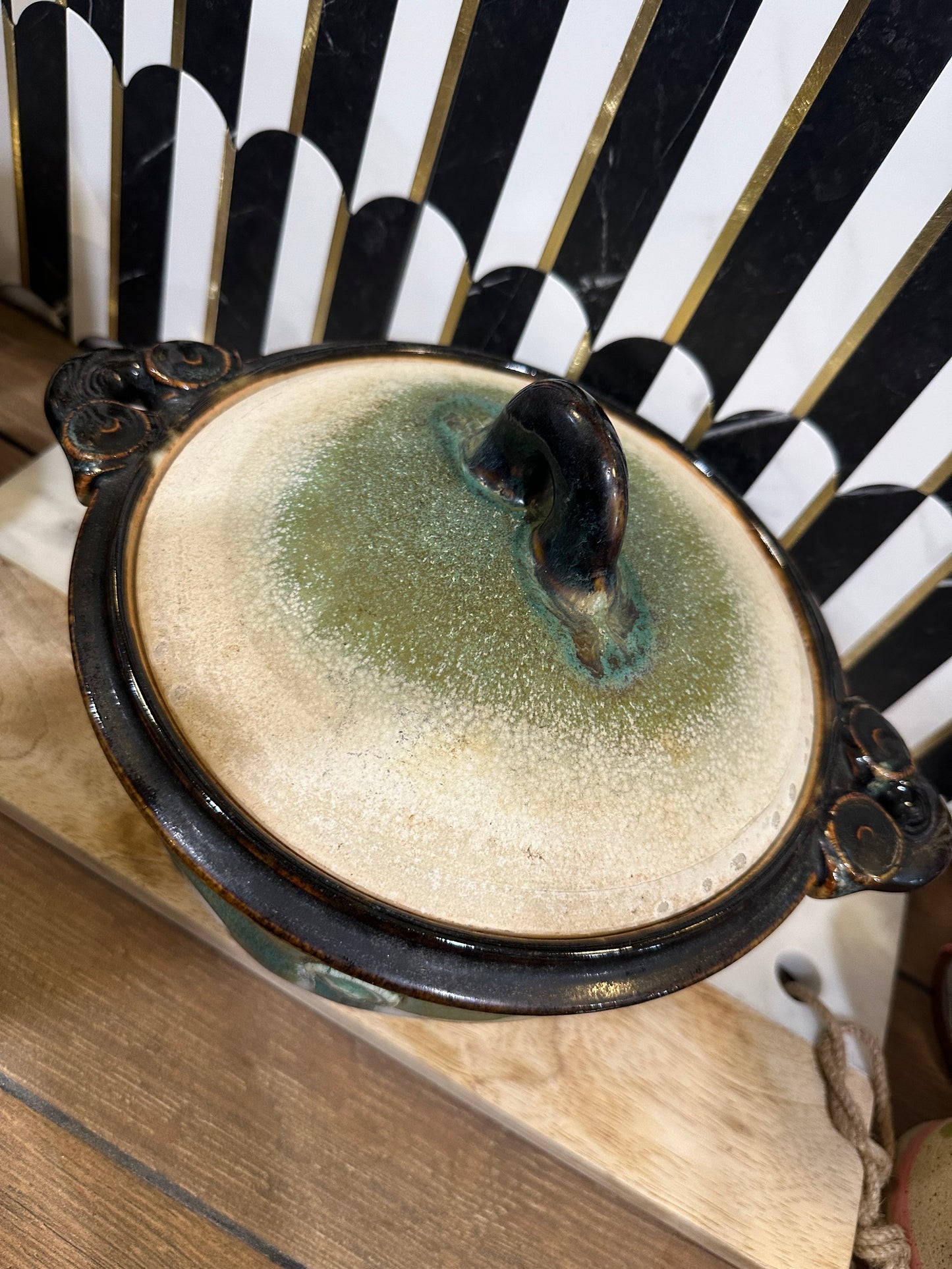 Ornate Pottery Casserole Dish