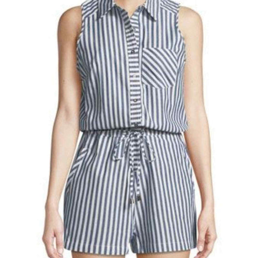 Dex romper navy and white Sz M