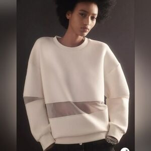 Anthropologie Mesh Sweatshirt Sz L