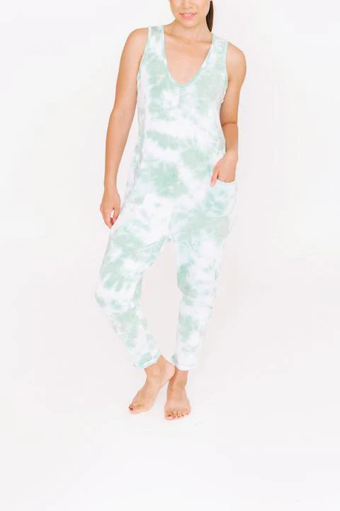 Smash & Tess Spearmint Tie Dye Saturday Romper Sz L