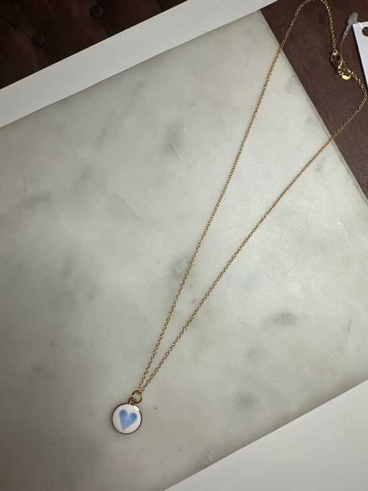 18” Necklace with Light Blue Pendant