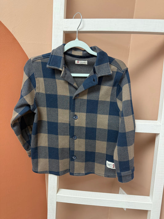 Noppies Plaid Button Up - Size 4/5Yr