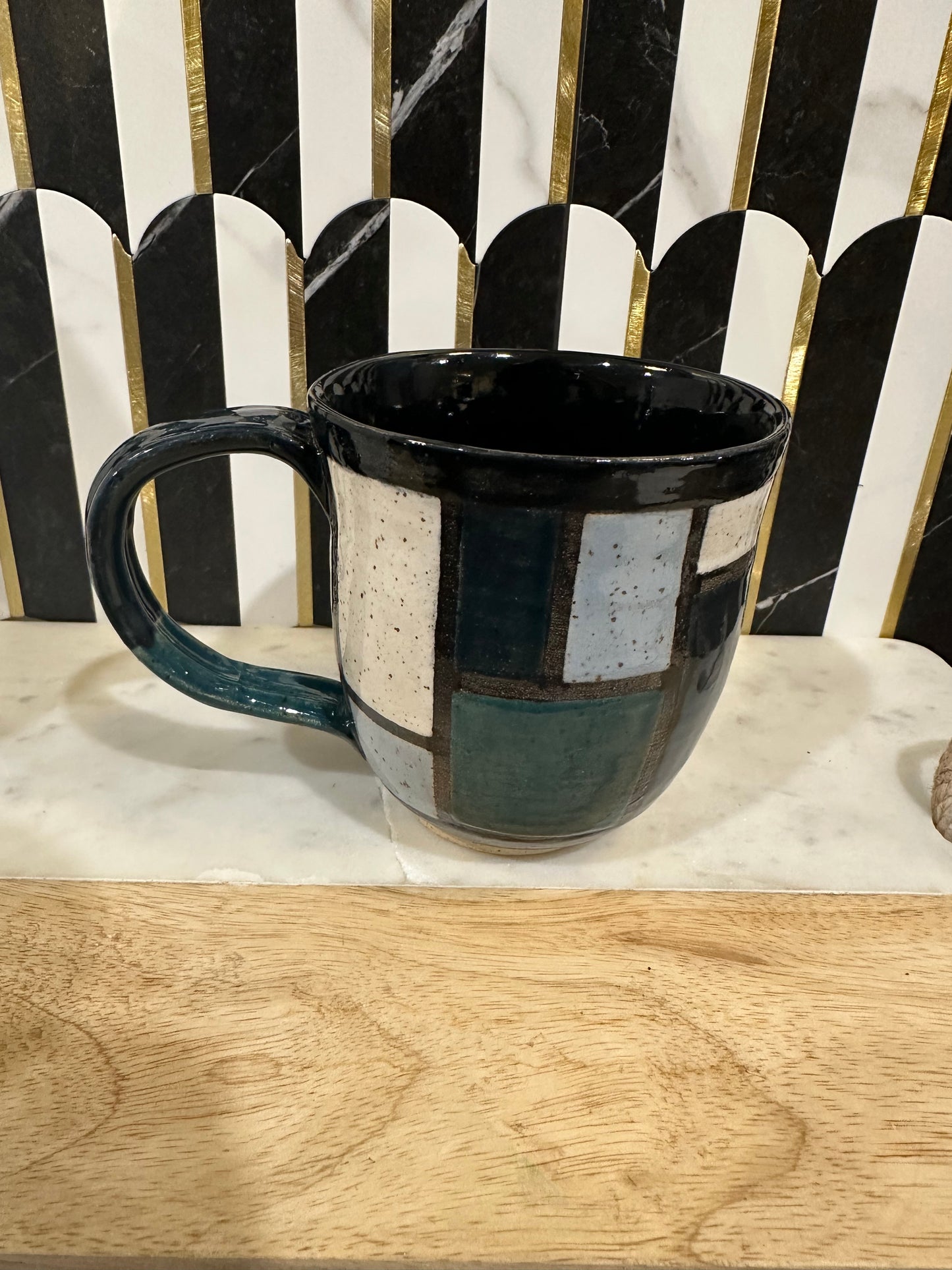 Dark Teal Pottery Mug