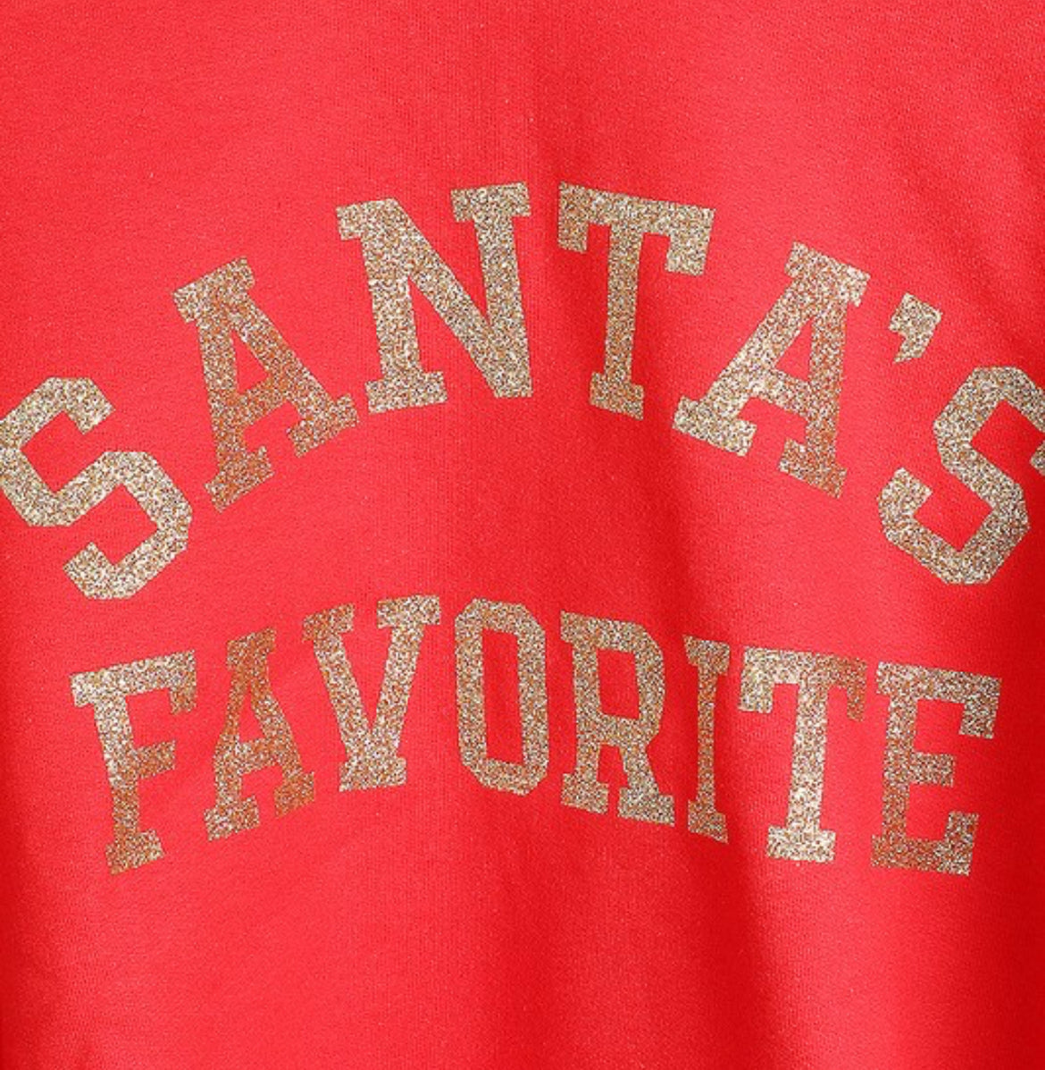 Santa's Favorite Glitter Logo Fleece Sweatshirt