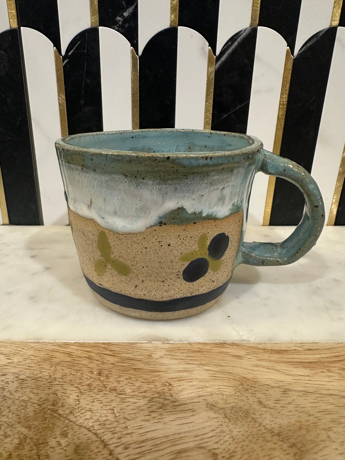 Pottery Blueberry Mug