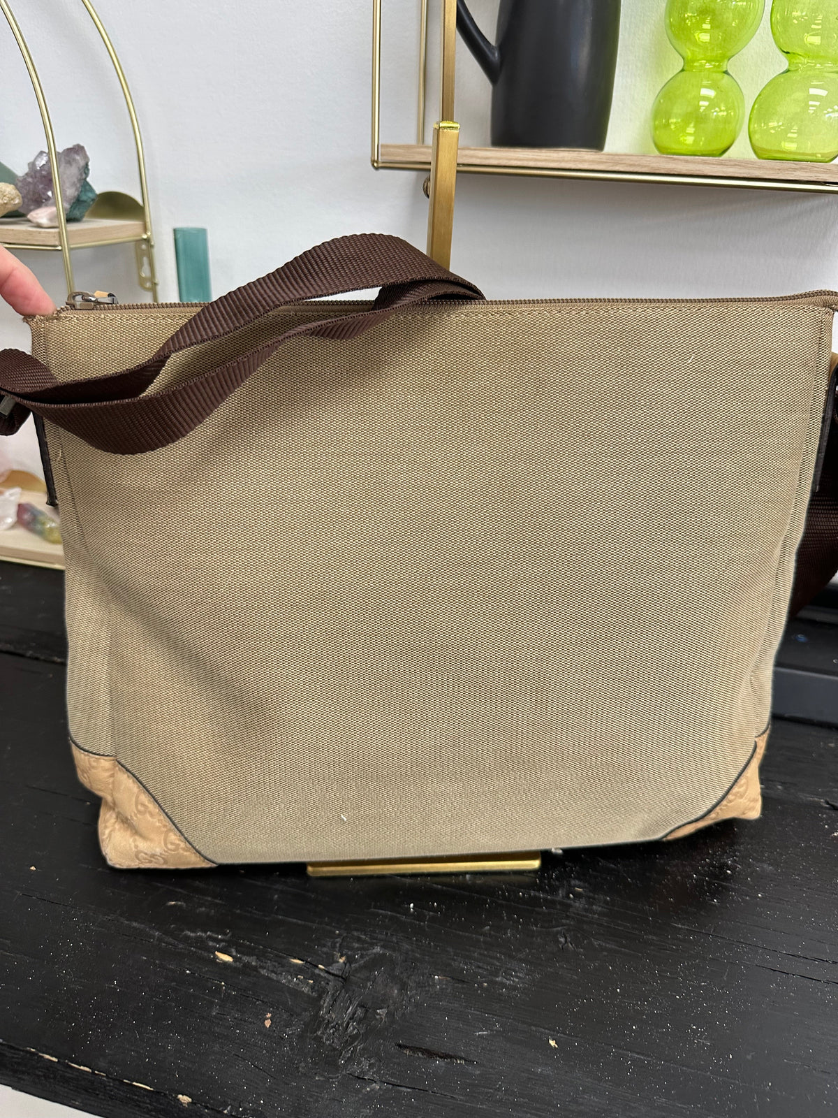 Gucci Canvas and Leather Crossbody Bag