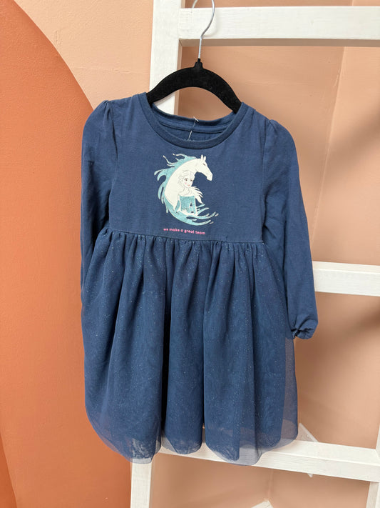M&S Frozen Navy Dress - Size 2/3 Yr