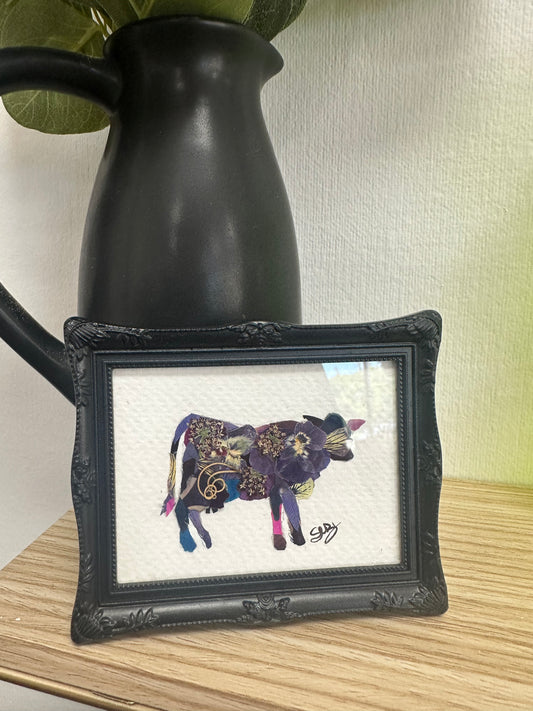 Floral Garden Art - Cow Magnet