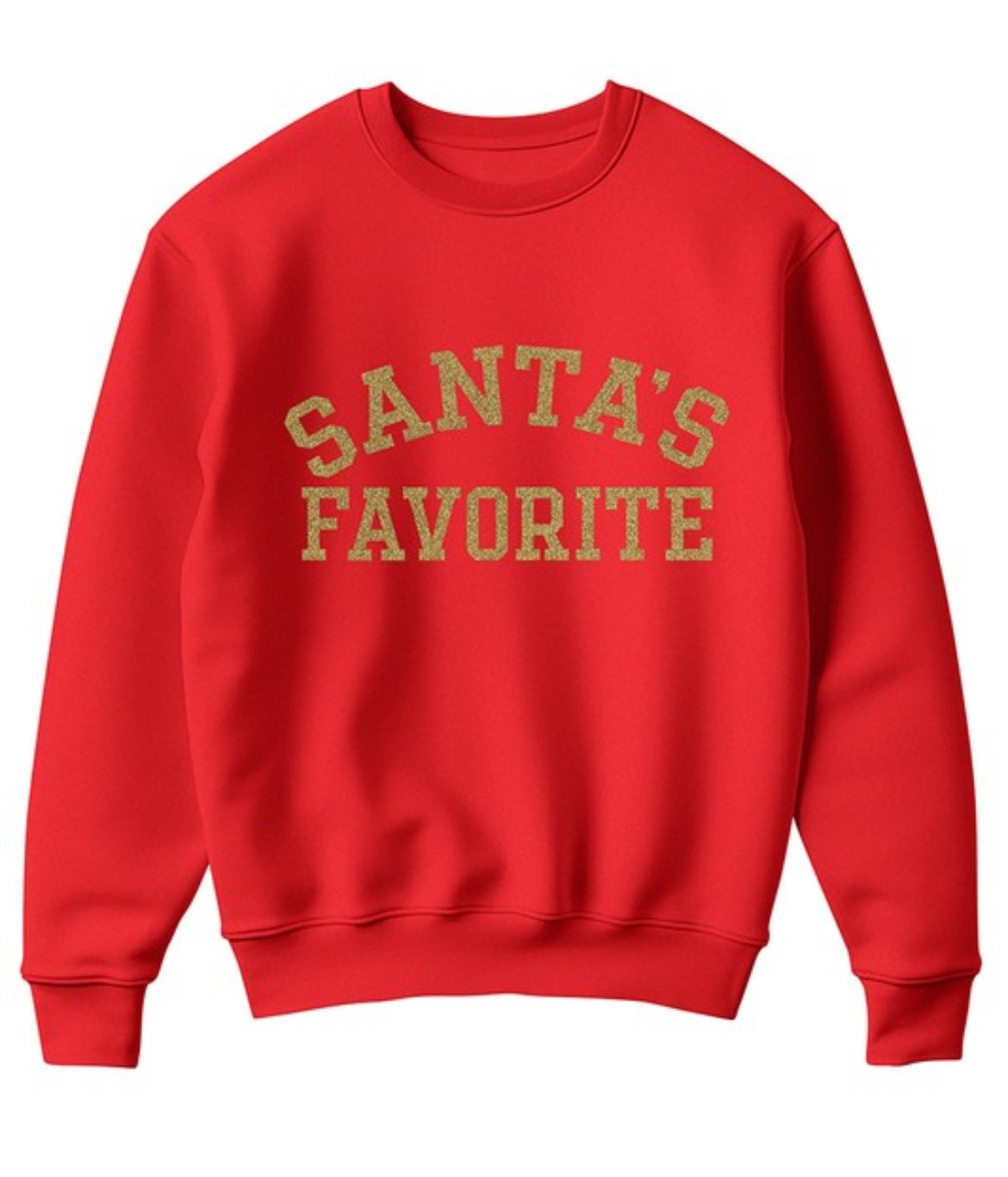 Santa's Favorite Glitter Logo Fleece Sweatshirt