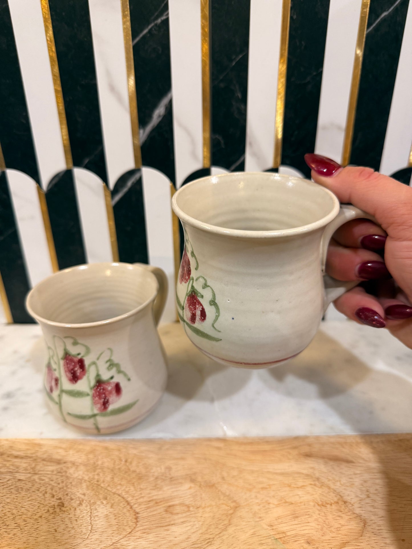 Set of two Pottery Mugs small