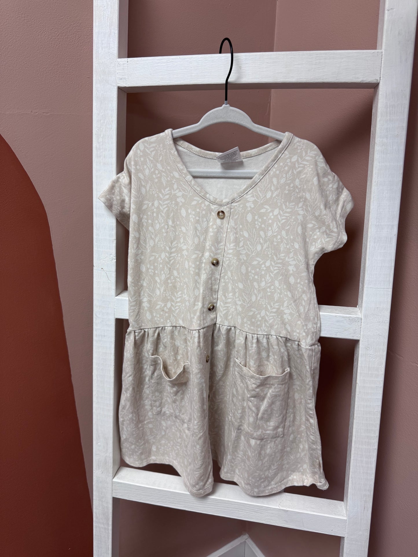 Jax + Lennon Beige T-shirt Dress - Size 2/3Yrs