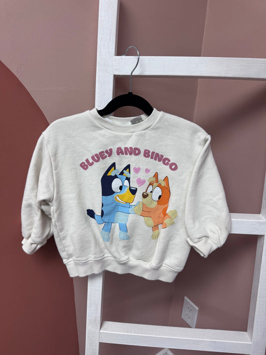 Zara Bluey And Bingo Crewneck - Size 2/3 Yr