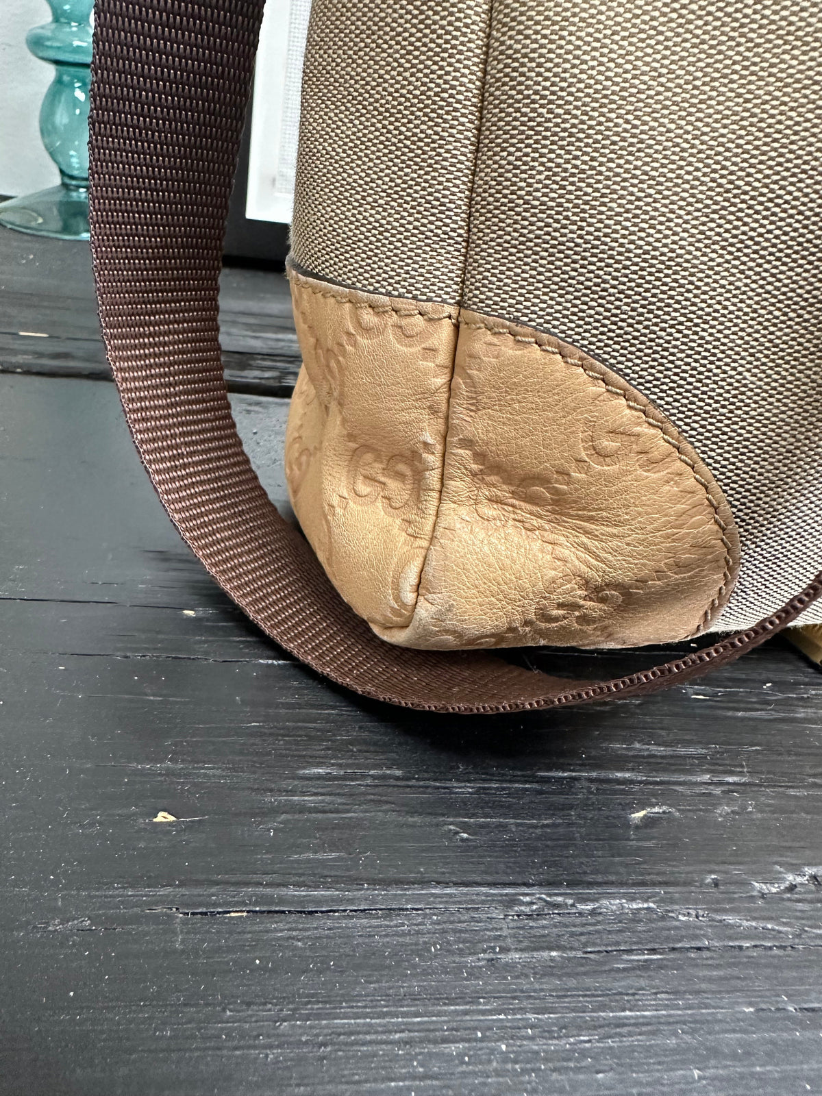 Gucci Canvas and Leather Crossbody Bag