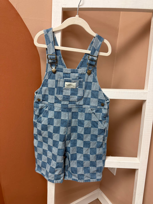 Goldie & Ace Checkered Short Overalls - Size 4Yr