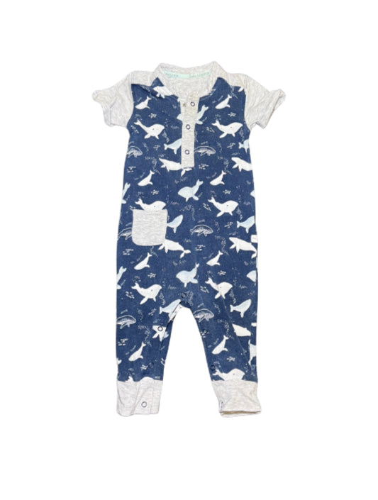 Loulou Lollipop Whale Romper - 6/12 Month