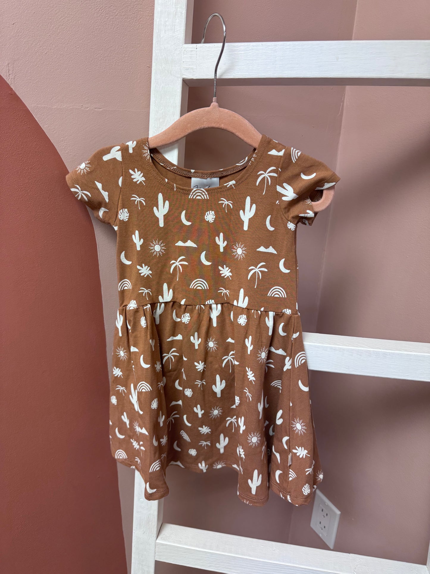 Jax + Lennon Palm Twirl Tee Dress - Size 18/24 Months