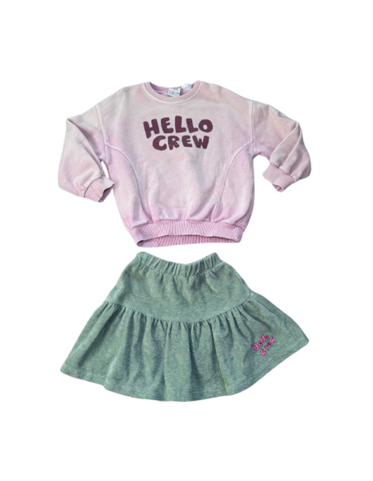 Zara Hello Crew Two Piece Set - Size 3 Yr