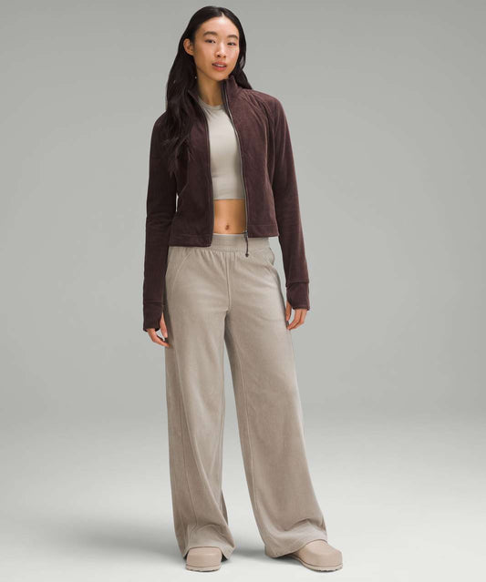 Lululemon Scuba Mid-Rise Wide-Leg Pant Velvet Cord Sz 12