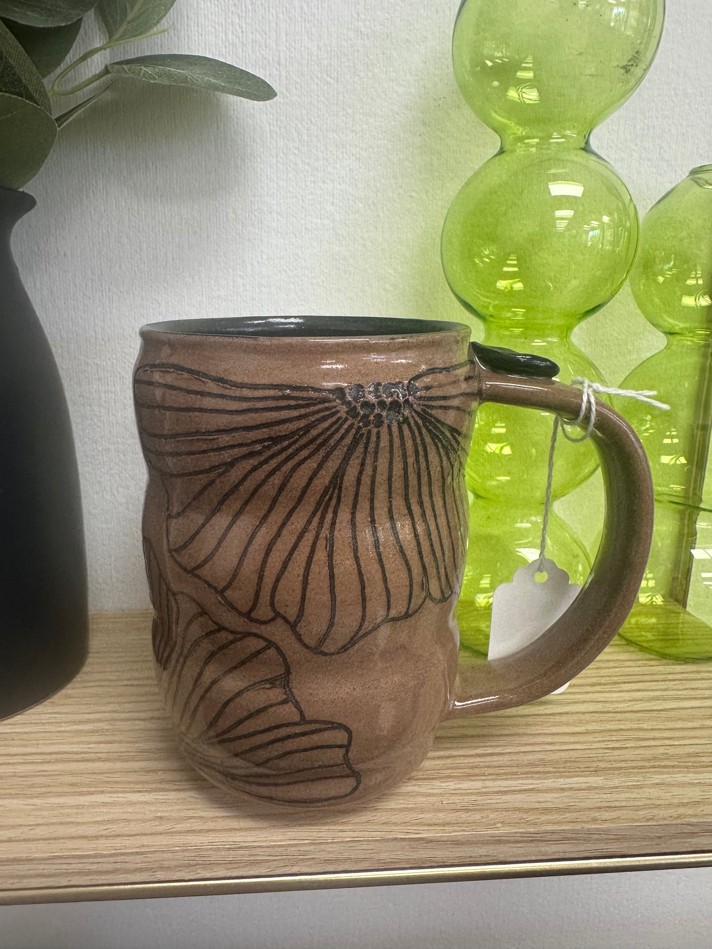 MERC Pottery Mug Groovy Black Bloom 12oz