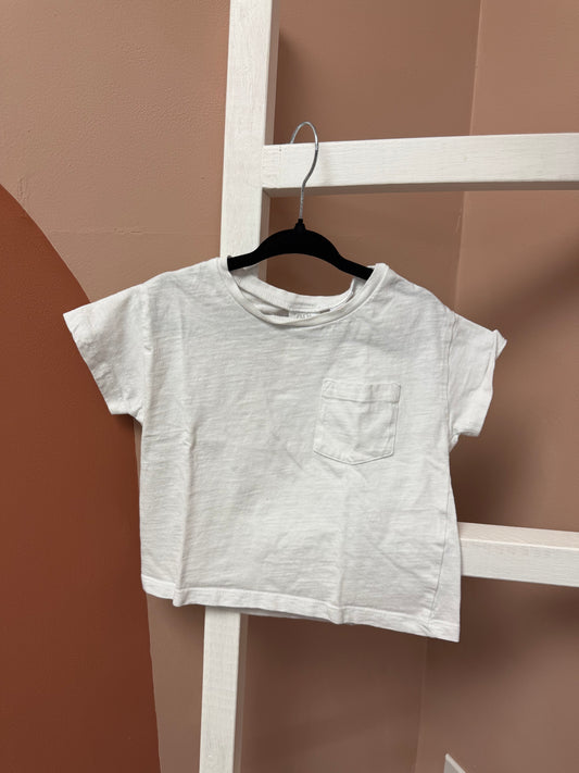 Zara White Tshirt - Size 12/18 Months