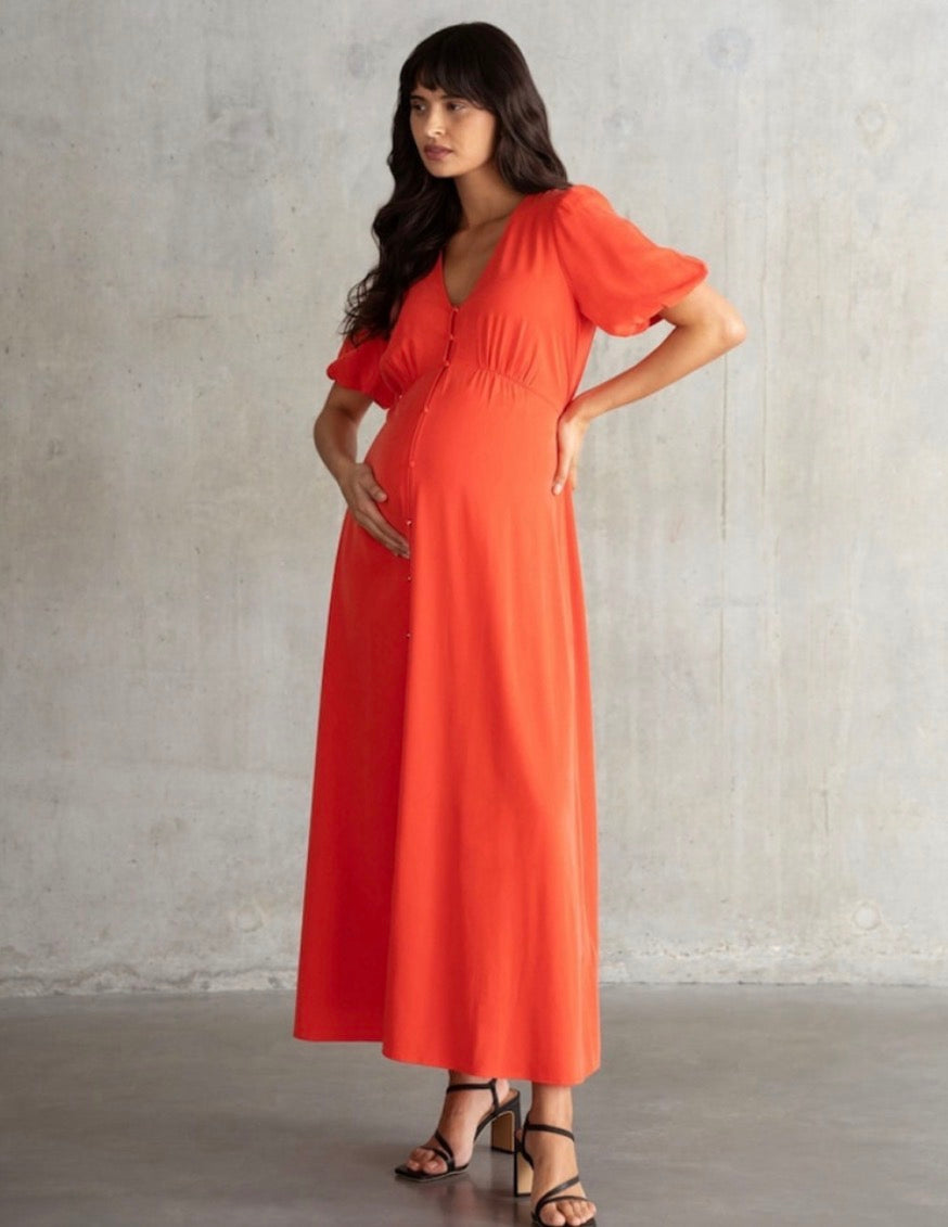 Seraphine Button Front Nursing Maternity Maxi Dress Sz 6 NWT
