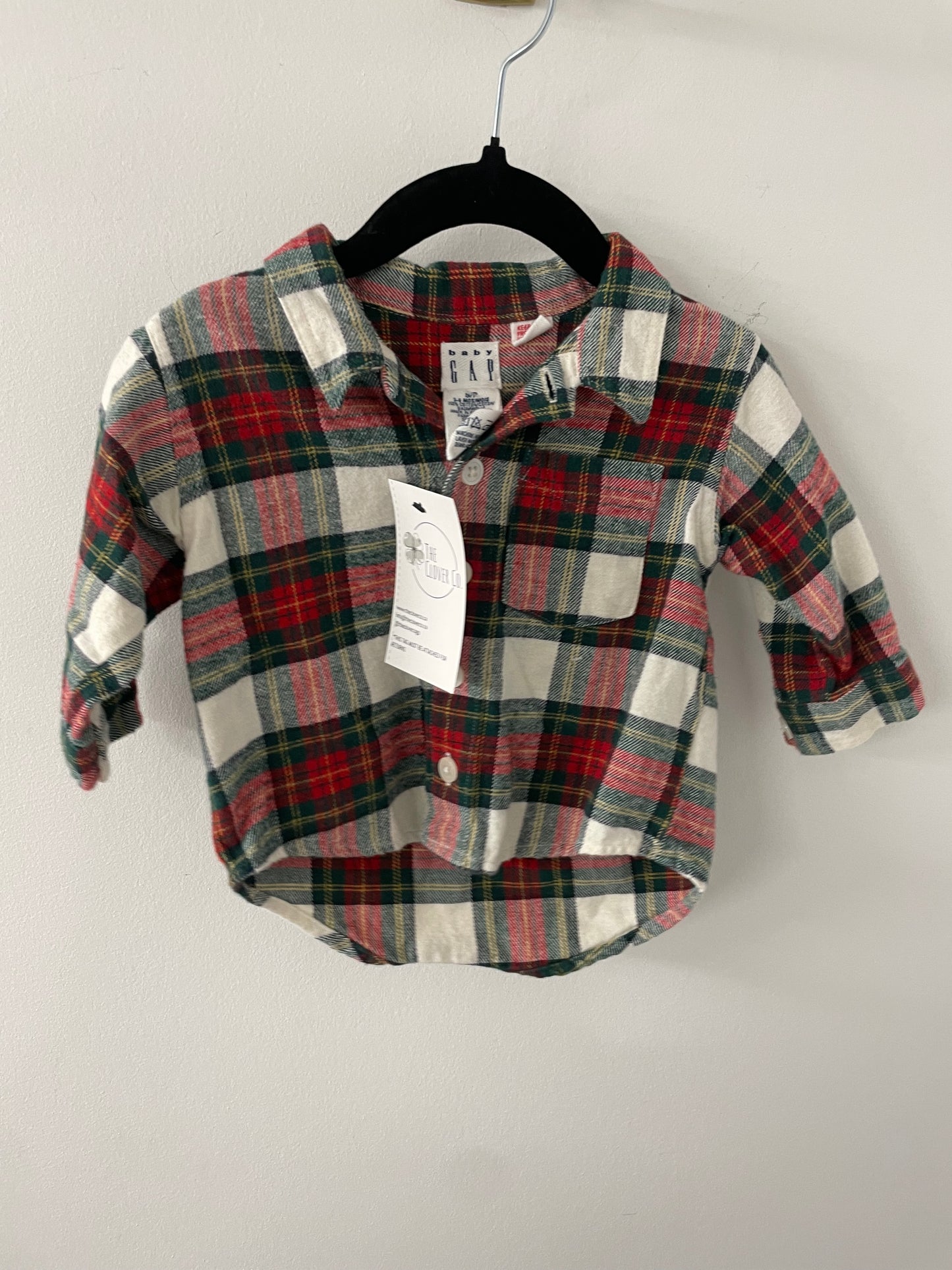 Vintage Plaid Gap Button Up Shirt Sz3-6m