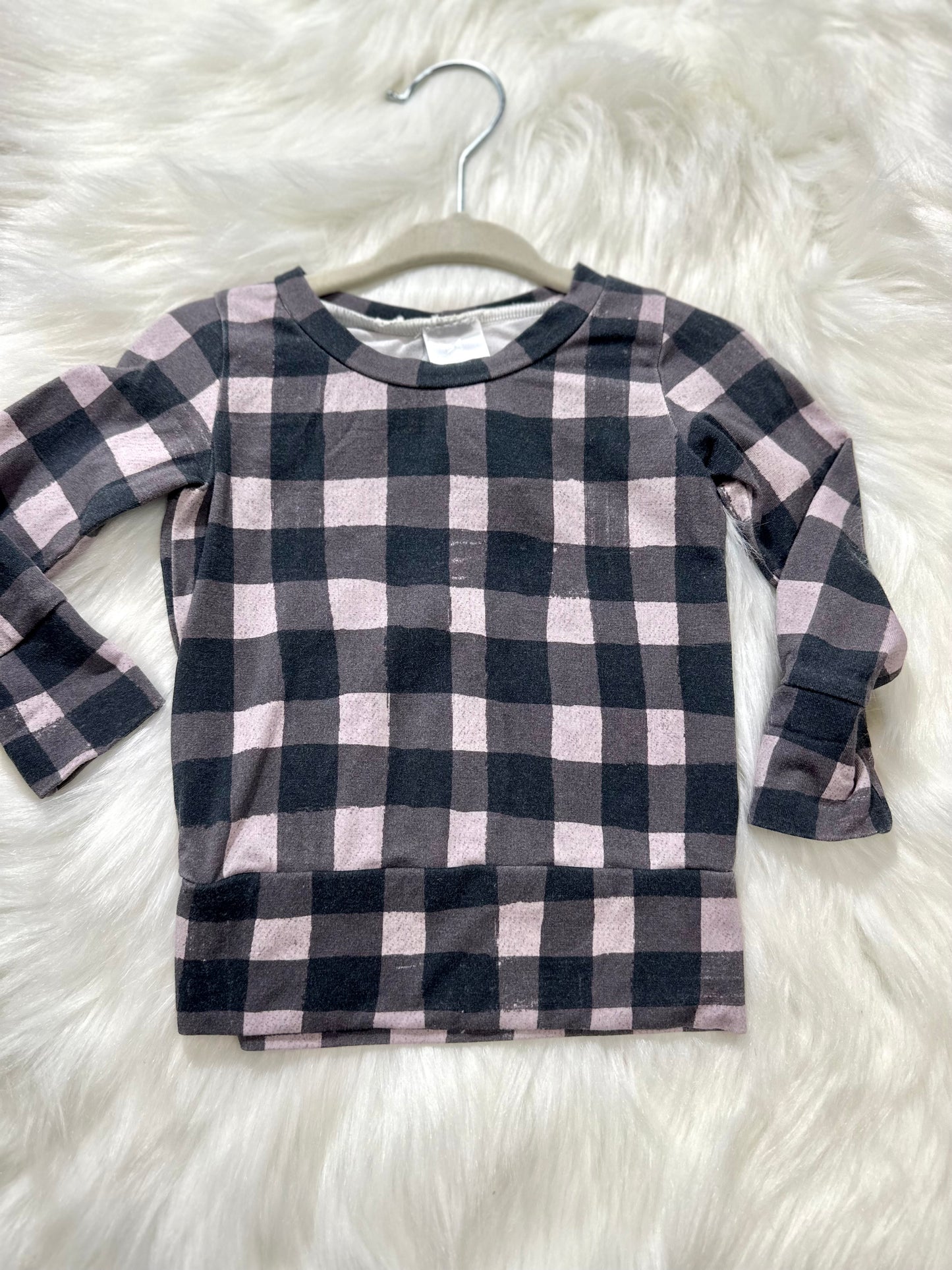 Checker long sleeve top 0-6m