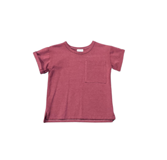 Jax + Lennon Cranberry Kids Boxy Tee - 12/18 Months