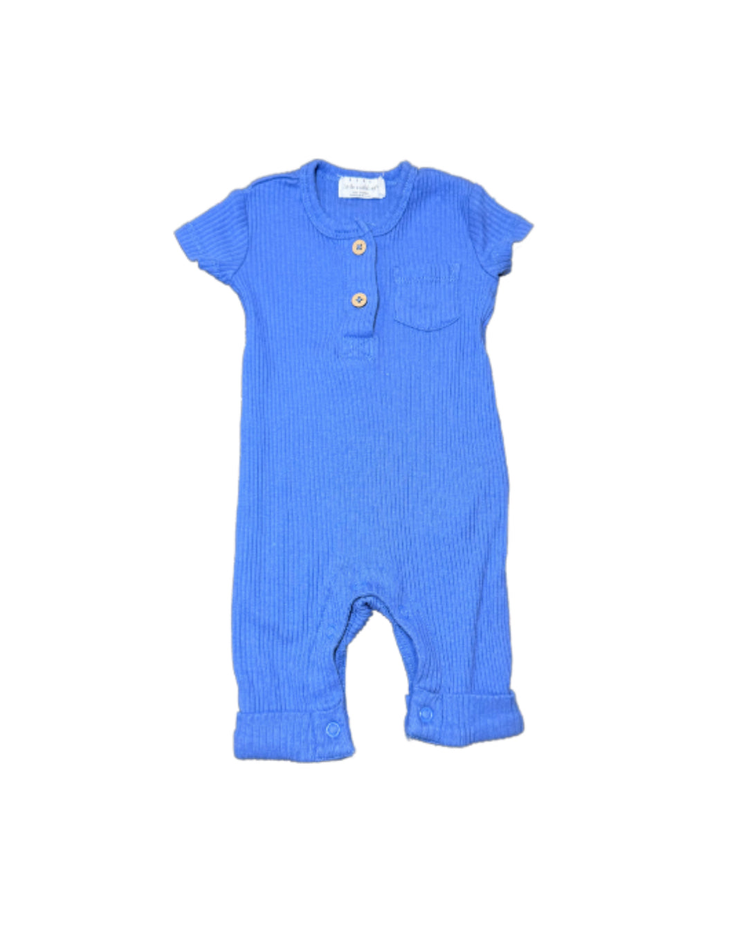Little Earthling Ribbed Romper - 0/3 Month