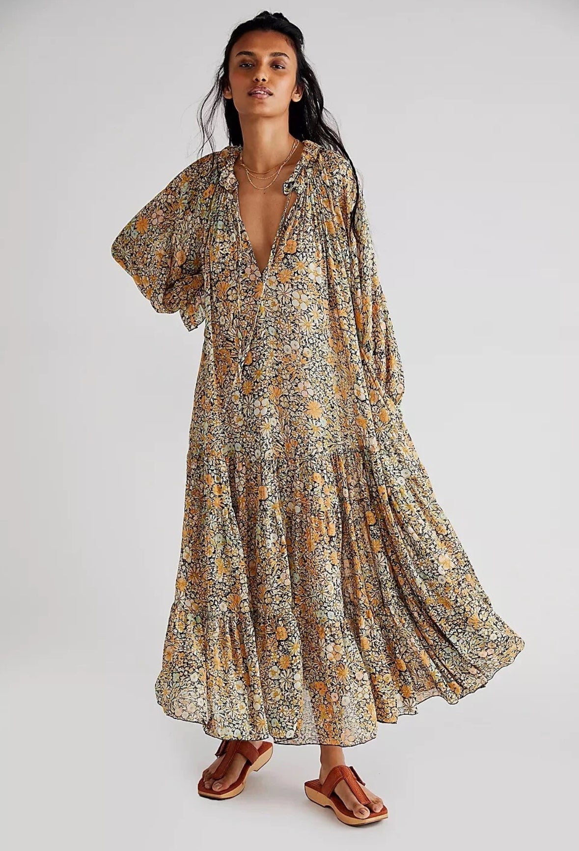 Free People Feelin’ Groovy Maxi Dress Size L NWT