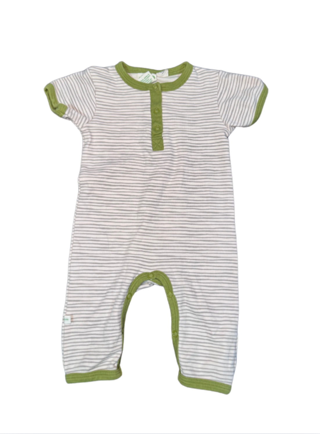 Parade Green Stripe Romper - Size 6/12 Months