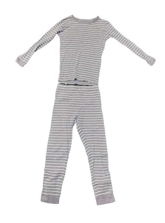 Petit Lem Grey Striped Two Piece Pajamas - 10Yr