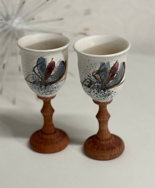 Wood Stemmed Goblets