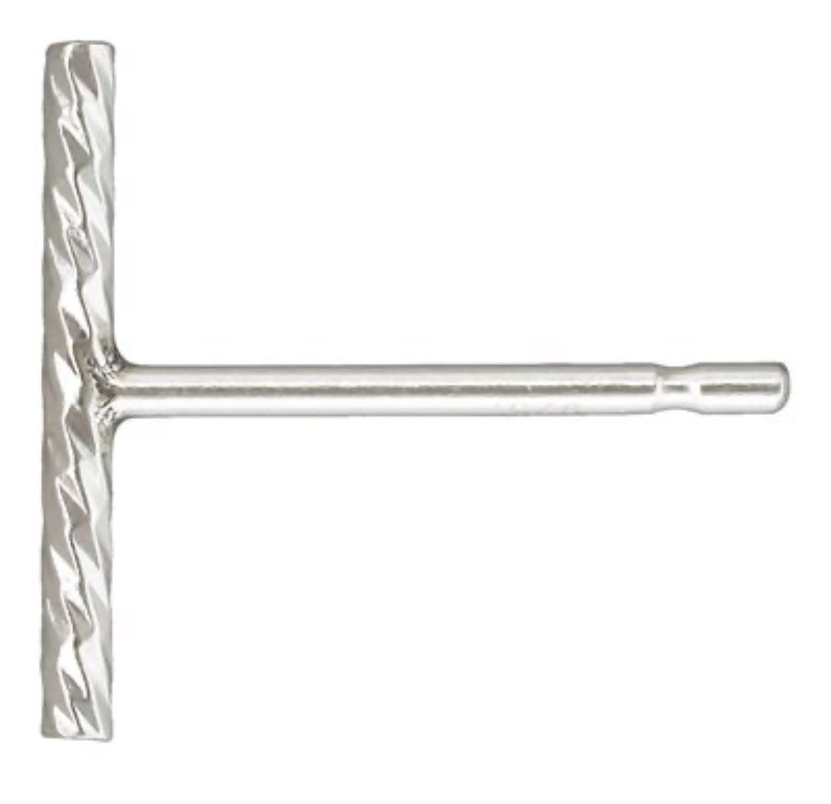 10mm Sparkle Bar Staple Studs Earrings Sterling Silver .925